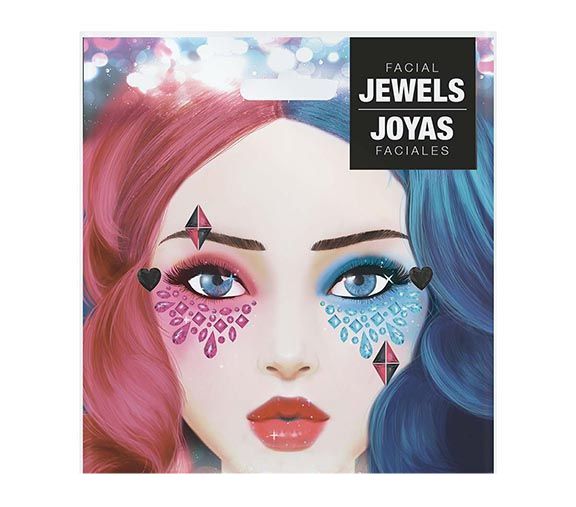 Vaaleanpunainen Sininen Face Tarrat Korut