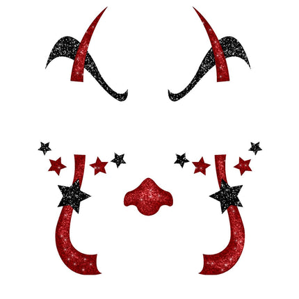 Halloween kasvot Tarrat Pelle Glitter 20cm