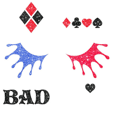 Kasvot Tarrat Harley Quinn Glitter 20cm