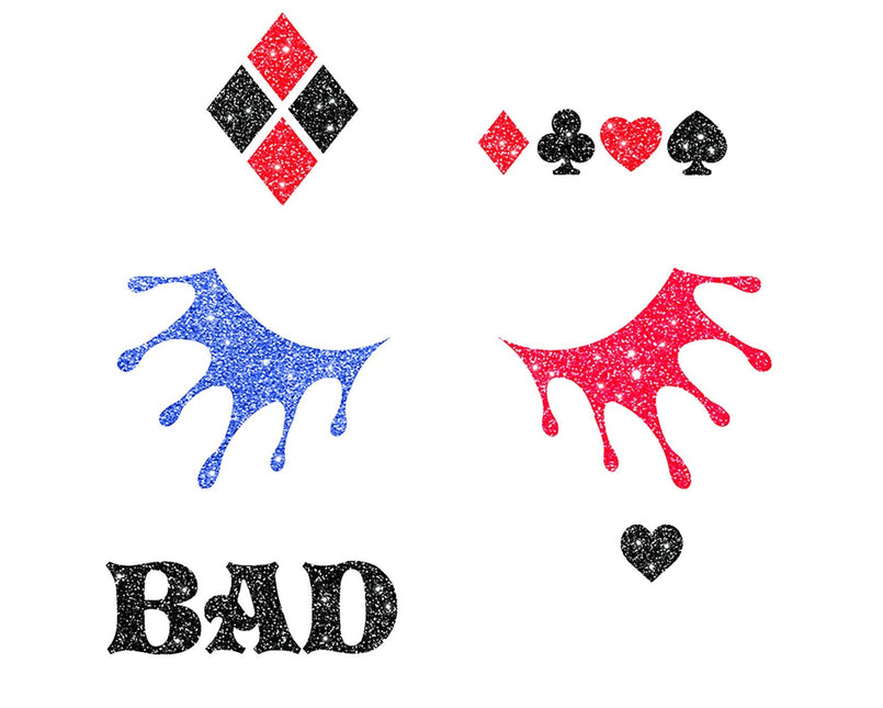 Kasvot Tarrat Harley Quinn Glitter 20cm