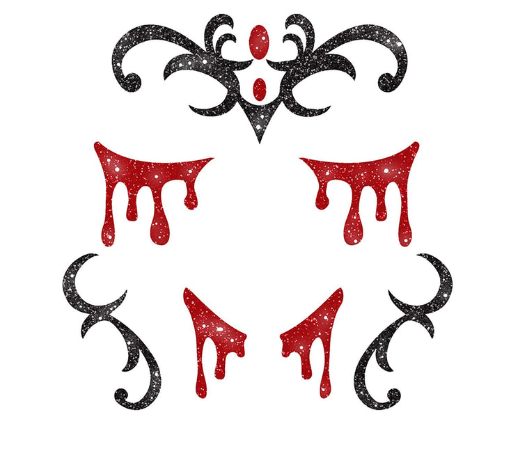 Halloween kasvot Tarrat Vampyyri Glitter 20cm
