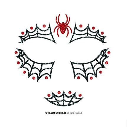 Halloween Face Tarrat Spider Glitter 20cm