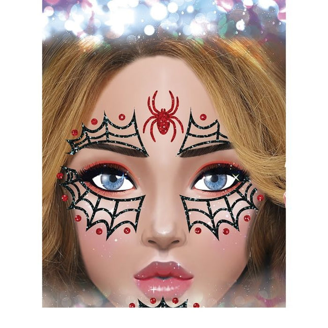 Halloween Face Tarrat Spider Glitter 20cm