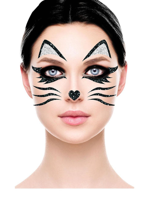 Kasvot Tarrat Kissa Glitter 20cm