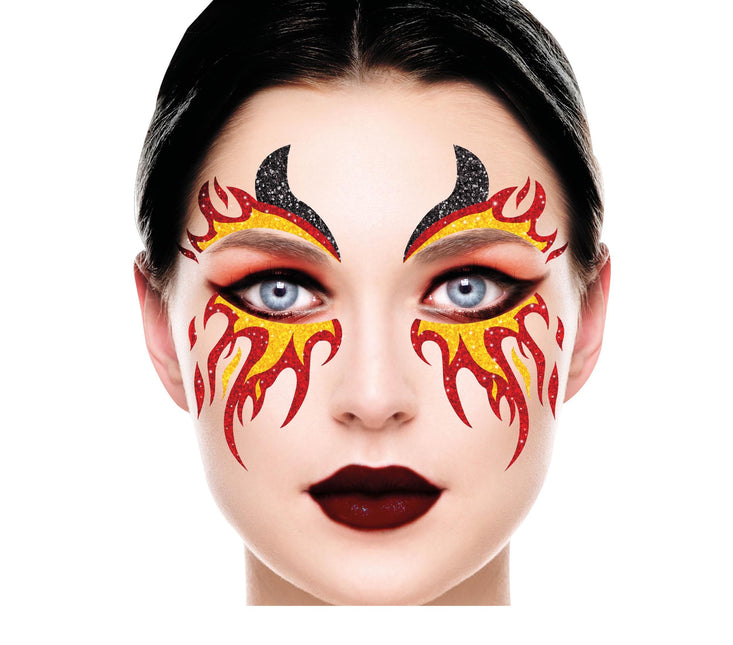 Kasvot Tarrat Tuli Glitter 20cm