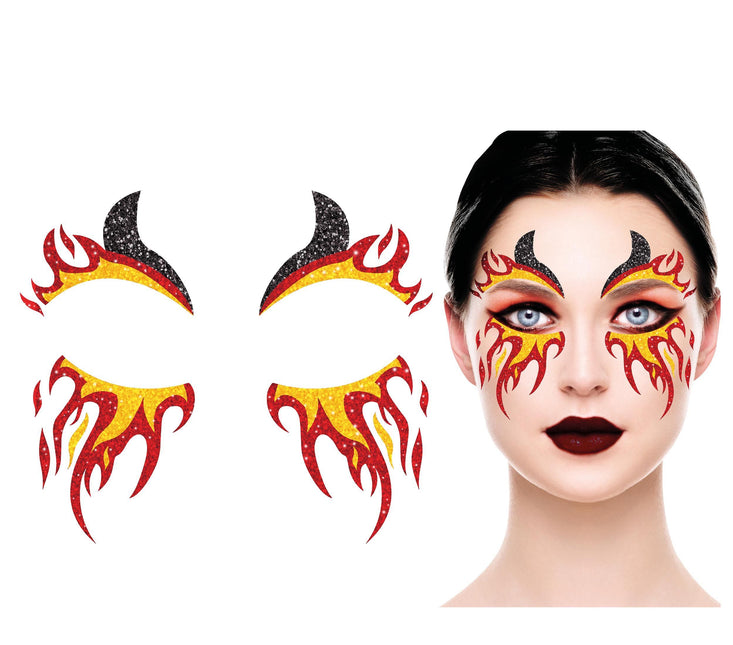 Kasvot Tarrat Tuli Glitter 20cm