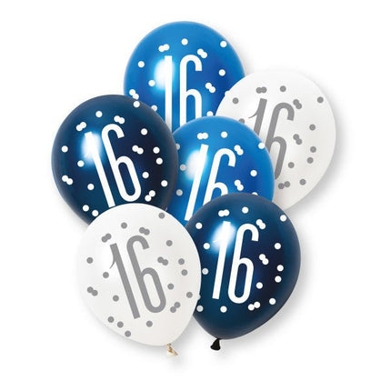 16 Jaar Ballonnen 30cm 6st van Unique koop je bij Partywinkel