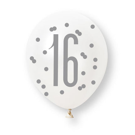 16 Jaar Ballonnen 30cm 6st van Unique koop je bij Partywinkel