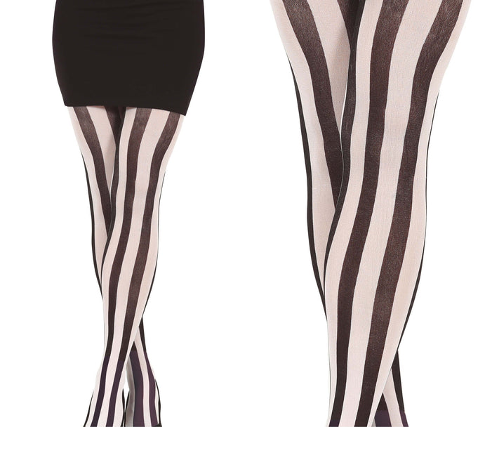 Raidalliset sukkahousut Musta Valkoinen