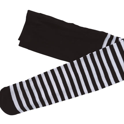 Valkoiset sukkahousut raidallinen lapsi