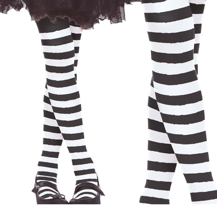 Valkoiset sukkahousut raidallinen lapsi