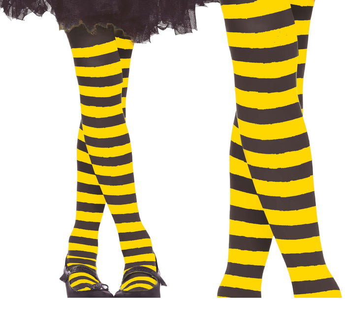 Keltaiset sukkahousut raidallinen lapsi