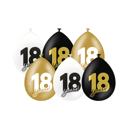 18 Jaar Ballonnen 30cm 6st van Paper Dreams koop je bij Partywinkel