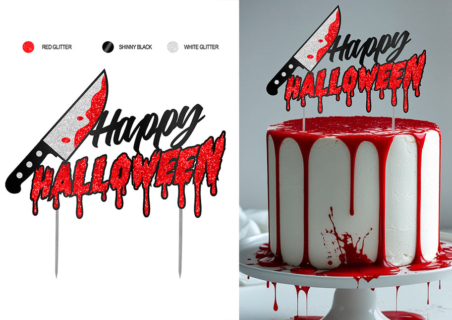 Halloween Taarttopper Glitter