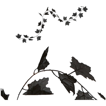 Halloween musta kukkaseppele lehtien 1.8m