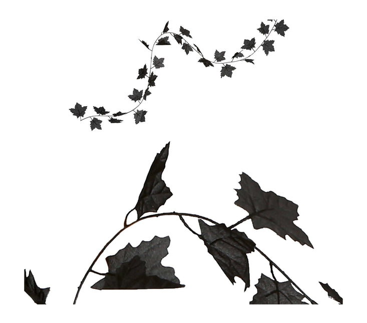 Halloween musta kukkaseppele lehtien 1.8m