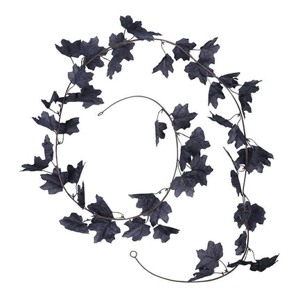 Halloween musta kukkaseppele lehtien 1.8m