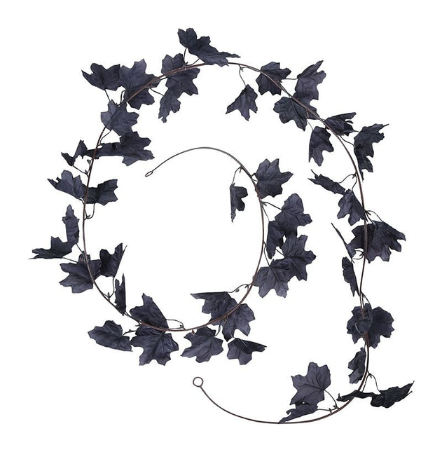 Halloween musta kukkaseppele lehtien 1.8m