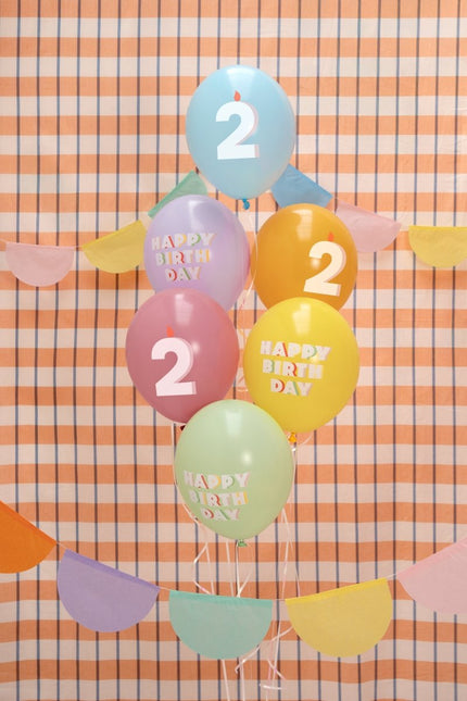 2 Jaar Ballonnen 30cm 50st van Partydeco koop je bij Partywinkel