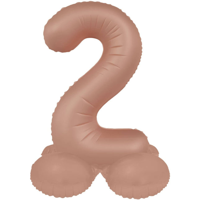 2 Jaar Cijfer Ballon Rose Goud Mat 72cm van Folat koop je bij Partywinkel