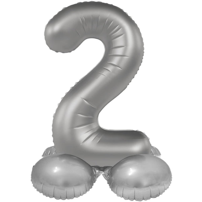 2 Jaar Cijfer Ballon Zilver 41cm van Folat koop je bij Partywinkel