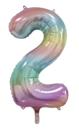 2 Jaar Helium Ballon Regenboog Pastel Leeg 86cm van WeFiesta koop je bij Partywinkel
