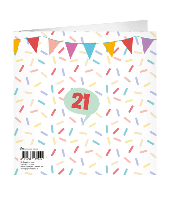21 Jaar Wenskaart 23cm van Paper Dreams koop je bij Partywinkel