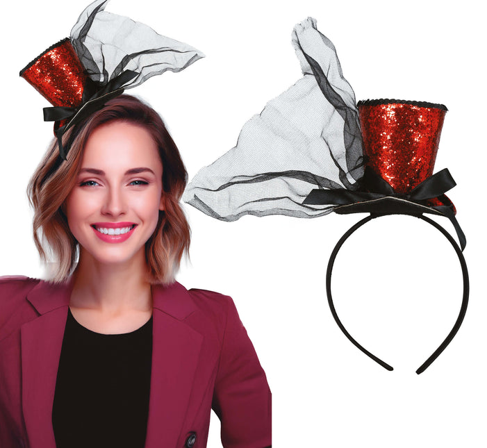 Hattu Bucket Hat Punainen Musta Glitter