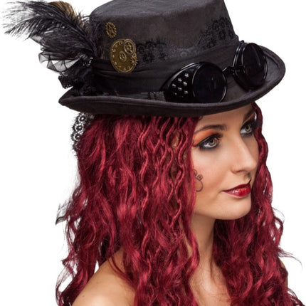 Steampunk hattu lasi