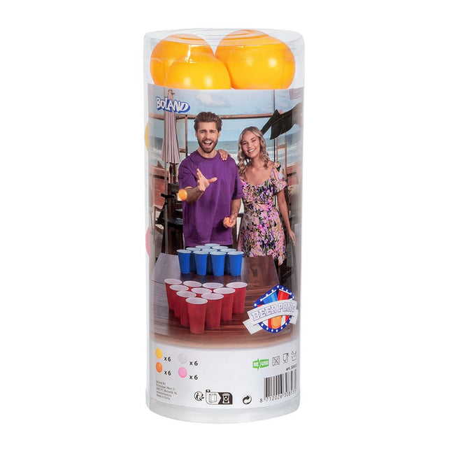 Gekleurde Beer Pong Ballen 24st van Boland koop je bij Partywinkel