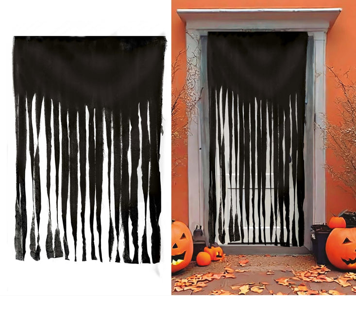 Musta oviverho kangas 2m