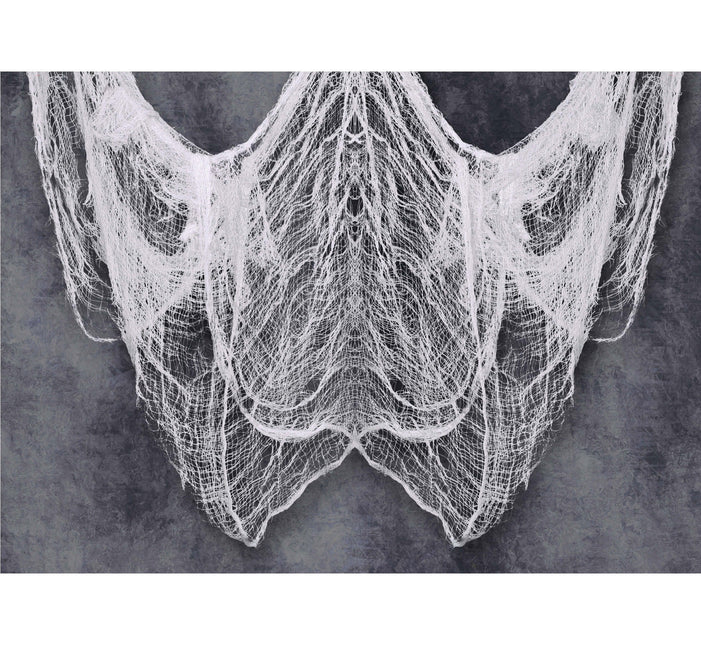 Halloween valkoinen verkkokangas 5m