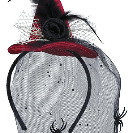 Punainen Halloween hiusnauha noita hattu