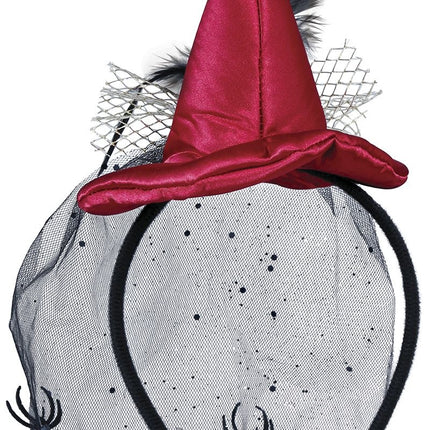 Punainen Halloween hiusnauha noita hattu