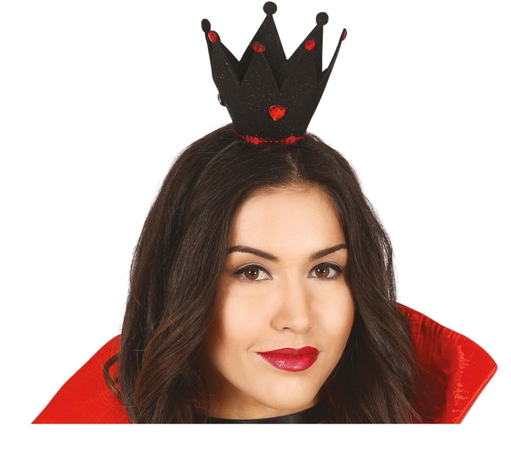 Musta hiusnauha kruunu timantteja