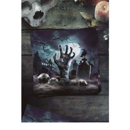 Halloween hautausmaa lautasliinat 33cm 12kpl