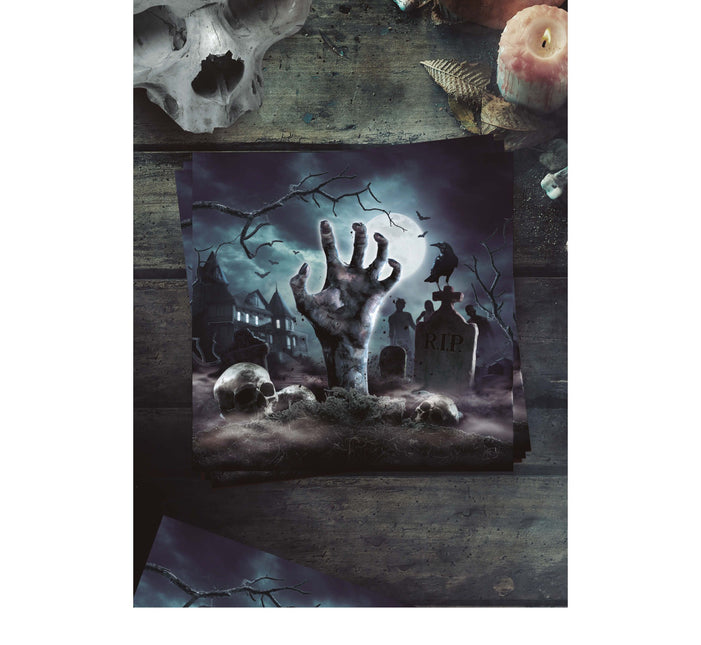 Halloween hautausmaa lautasliinat 33cm 12kpl