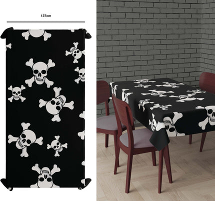 Halloween pöytäliina pääkallo 2.74m