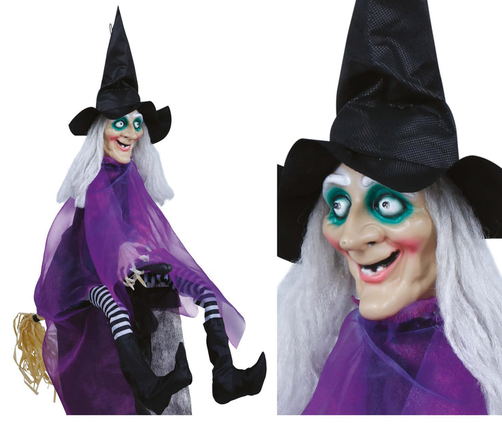 Halloween nukke noita valolla ja äänellä 90cm