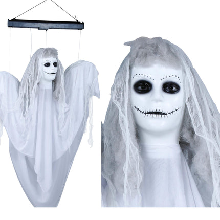Halloween nukke Ghost valolla ja äänellä 1.2m