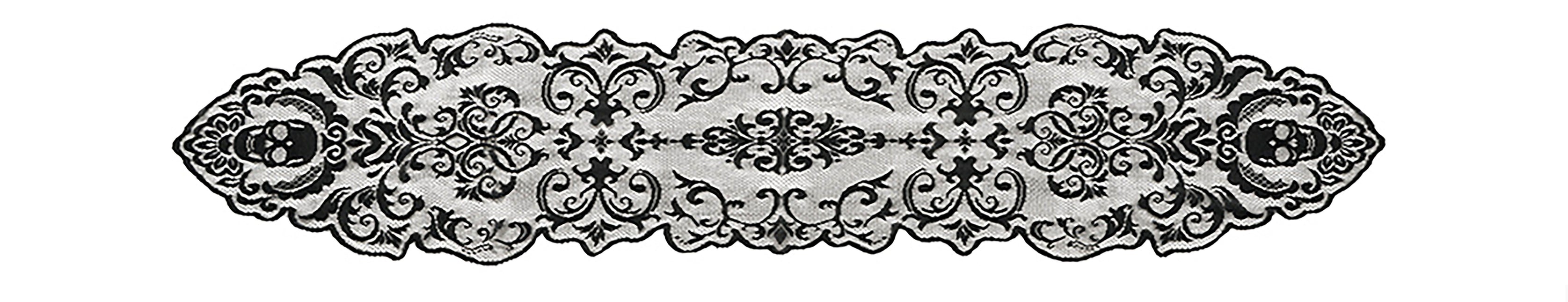 Musta Halloween pöytäliina Lace 180cm