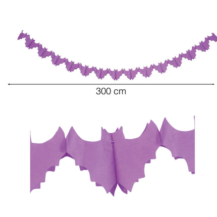 Halloween Garland violetti lepakot 3m