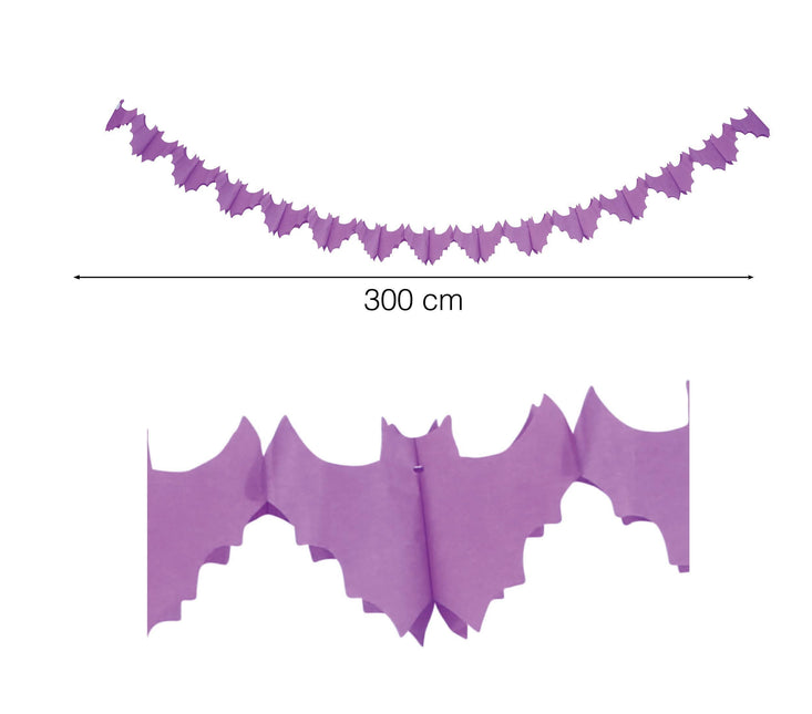 Halloween Garland violetti lepakot 3m