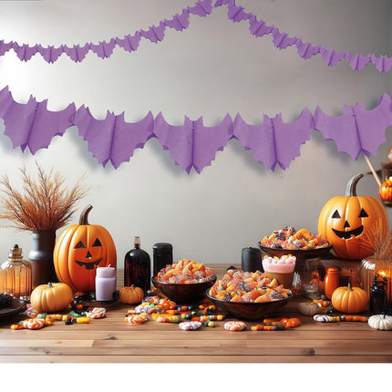 Halloween Garland violetti lepakot 3m