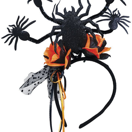 Halloween hiusnauha Hämähäkit ja kukat