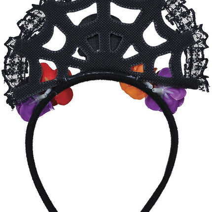 Dia De Los Muertos hiusnauha kukat ja pääkallo