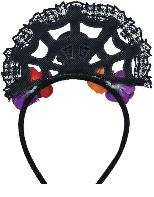 Dia De Los Muertos hiusnauha kukat ja pääkallo