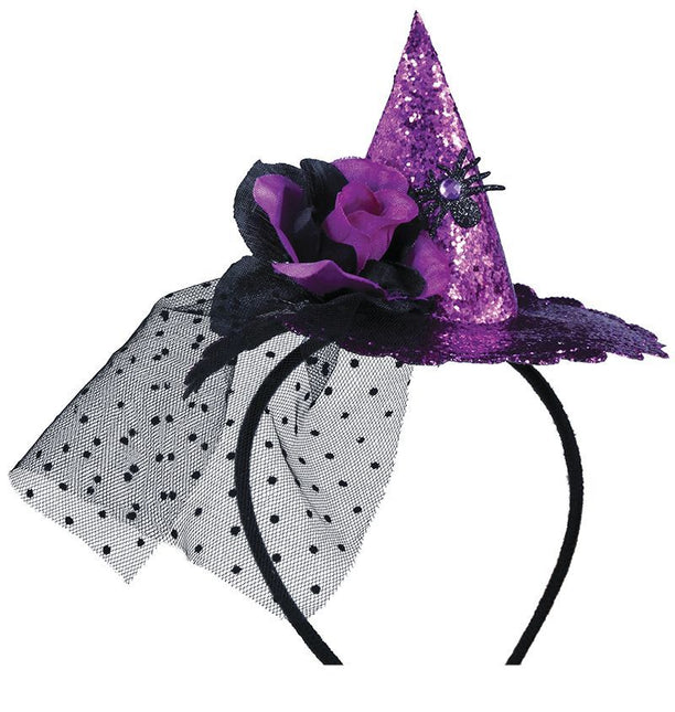 Violetti Halloween hiusnauha Mini noita hattu