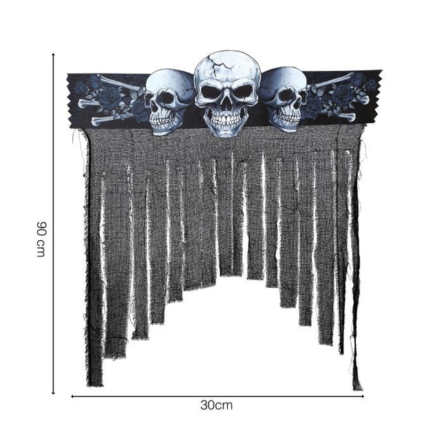 Halloween ovi verho luuranko