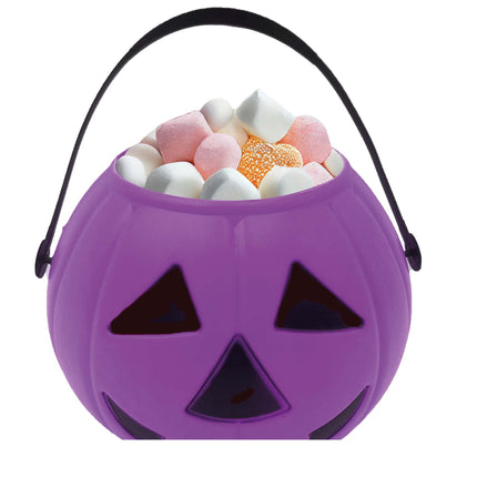 Violetti Halloween karkkia ämpäri kurpitsa 15cm